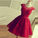 Red Lace Short Modest Appliques Sleeveless Open Back Pretty Homecoming Dresses
