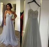 Elegant Spaghetti Straps Long Prom Dress Beautiful Prom Dresses Backless Evening Dresses
