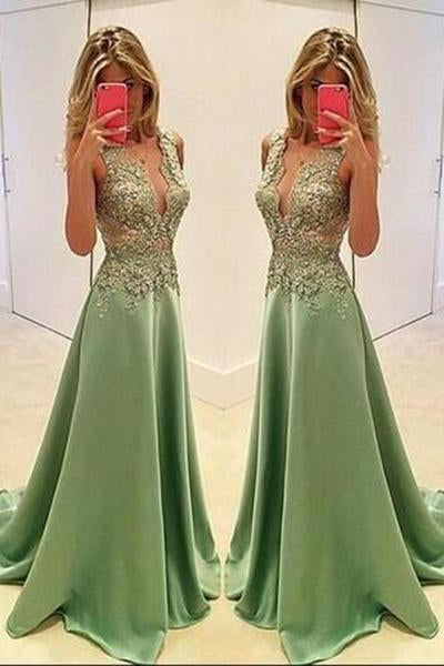 Sexy Appliques Prom Dresses Long Evening Dresses Prom Dresses On Sale
