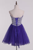 Homecoming Dresses Sweetheart Short/Mini A Line Tulle Beaded