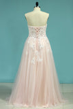 Prom Dresses Tulle Sweetheart With Applique And Beads