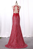 Scoop Lace Prom Dresses Mermaid/Trumpet With