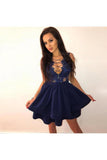 A-Line Short Tiered Sexy Homecoming Dress With