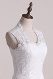 Wedding Dress A Line V-Neck Lace And Tulle With Applique Chapel