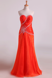 Sweetheart A Line Chiffon Evening Dresses With