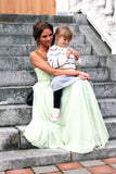 Hot Selling Prom Dresses A Line Floor Length Sweetheart Chiffon Belt Color Sage Discount Price Fast