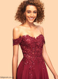 Short/Mini A-Line Homecoming Off-the-Shoulder Dress Lace Chiffon Sierra Sequins Homecoming Dresses With