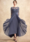 Mother of the Bride Dresses Scoop Bride of Neck the Chiffon Dress Itzel Mother Ruffle Asymmetrical Lace With A-Line