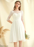 Wedding Dresses A-Line Chiffon Sequins Wedding Knee-Length Lace With Dress Abby