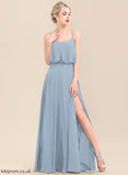 Neckline Length Embellishment Fabric Silhouette A-Line SquareNeckline SplitFront Floor-Length Lyla Bridesmaid Dresses