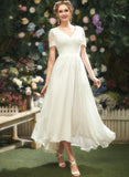 Suzanne Lace Wedding Dresses Wedding Asymmetrical With Dress A-Line V-neck