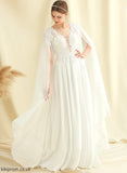 Sequins Wedding With V-neck Wedding Dresses Chiffon Floor-Length A-Line Lace Jess Dress
