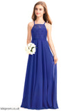 Neckline Chiffon Lace Junior Bridesmaid Dresses Square Cierra A-Line Floor-Length