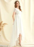 Dress Ansley Chiffon Asymmetrical Wedding Dresses A-Line Lace V-neck Wedding