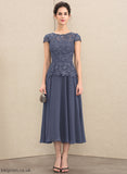 Ida Lace Tea-Length of Scoop Bride the Mother Dress Chiffon Neck A-Line Mother of the Bride Dresses