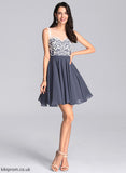 Homecoming Homecoming Dresses Emma Neck Chiffon With Lace A-Line Dress Scoop Short/Mini