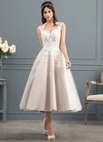 Tea-Length Lace Kamila Ball-Gown/Princess With Wedding Dresses Sequins Wedding Tulle Sweetheart Dress