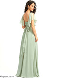Neckline Embellishment Fabric Silhouette V-neck Floor-Length Ruffle A-Line Length Marissa Bridesmaid Dresses