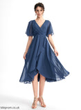 Ruffle Chiffon With Asymmetrical V-neck A-Line Cocktail Dresses Dress Cocktail Hedwig