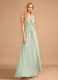 Neckline Ruffle Fabric Embellishment V-neck Floor-Length A-Line Silhouette Length Dayami Bridesmaid Dresses