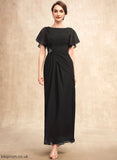 the Ruffle Chiffon With Ankle-Length Beading Mother of the Bride Dresses Scoop of Bride A-Line Holly Dress Mother Neck