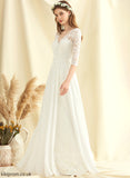 Wedding Dresses Wedding Floor-Length Lace Chiffon V-neck Areli A-Line Dress