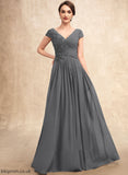 Mother Chiffon Janet Sequins Floor-Length A-Line Bride With Beading of Ruffle Dress V-neck the Lace Mother of the Bride Dresses