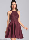 Chiffon Dress Homecoming Neck Short/Mini A-Line Lace Scoop Homecoming Dresses With Amelie