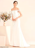 Trumpet/Mermaid Wedding Off-the-Shoulder Wedding Dresses Lace Sequins With Gretchen Train Dress Court