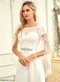 Floor-Length Chiffon Dress Courtney With Scoop Sequins A-Line Neck Wedding Dresses Wedding Lace