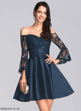 Satin Lace Homecoming Dresses With Short/Mini Off-the-Shoulder Dress Kaylah A-Line Homecoming