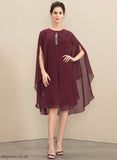 Dakota Mother A-Line Neck Knee-Length Scoop Beading of Chiffon Dress With Bride the Mother of the Bride Dresses