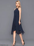 Morgan Asymmetrical Cocktail Neck Chiffon Cocktail Dresses Scoop Dress A-Line Beading With