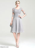 Scoop Maureen Dress Appliques Chiffon Ruffle Mother of the Bride Dresses Bride of the Neck Mother With A-Line Lace Knee-Length