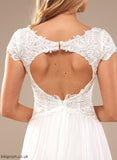 With Lace Annabella Sweep Split V-neck A-Line Dress Front Wedding Train Chiffon Wedding Dresses Lace