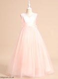 Flower Dress Eliza Sleeveless - Flower Girl Dresses Girl Bow(s) Floor-length With Satin/Tulle V-neck Ball-Gown/Princess