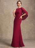 Mother of the Bride Dresses the Floor-Length Chiffon Bride Dress of Neck Ruffle Mother Princess Scoop With Trumpet/Mermaid
