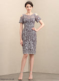 Mother Lace Bride the Bailee of Sheath/Column Mother of the Bride Dresses Neck Knee-Length Scoop Dress
