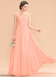 Neckline A-Line Floor-Length Ruffle Fabric Silhouette Lace Embellishment Length Off-the-Shoulder Makaila Bridesmaid Dresses