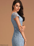 Lace Knee-Length Cocktail Dresses Scoop With Lace Cocktail Neck Dress Jayda Sheath/Column