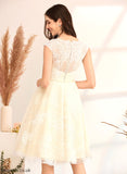 A-Line Knee-Length V-neck Dress Aylin Wedding Dresses With Wedding Lace