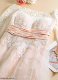 Lilia Satin Wedding Dress Lace With Sequins Tulle Asymmetrical A-Line Wedding Dresses