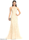 Prom Dresses Sequins Train Neck Jo Scoop Tulle With Trumpet/Mermaid Sweep