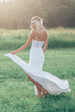 White Sheath Court Train Sweetheart Sleeveless Split Front Wedding Dresses
