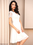 Chiffon Knee-Length Lace Wedding Dresses Wedding Dress With A-Line V-neck Maddison