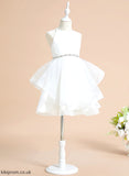 - Flower Sleeveless Flower Girl Dresses Dress Girl Beading Neckline With Square A-Line Knee-length Tulle Hailie