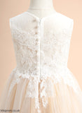 Lace/Beading Floor-length Flower Girl Dresses Girl Neck Scoop With Dress Mariyah Flower Tulle A-Line - Sleeveless