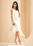 Wedding Dress Sheath/Column Wedding Dresses Jean V-neck Knee-Length Lace