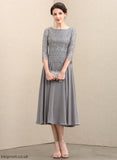 Scoop Lace Mother of the Bride Dresses Cloe Dress Neck Mother Tea-Length A-Line Bride the Chiffon of