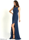 Neckline Fabric A-Line Length SplitFront Silhouette Embellishment ScoopNeck Floor-Length Victoria Bridesmaid Dresses